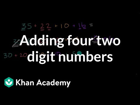 Adding four two digit numbers