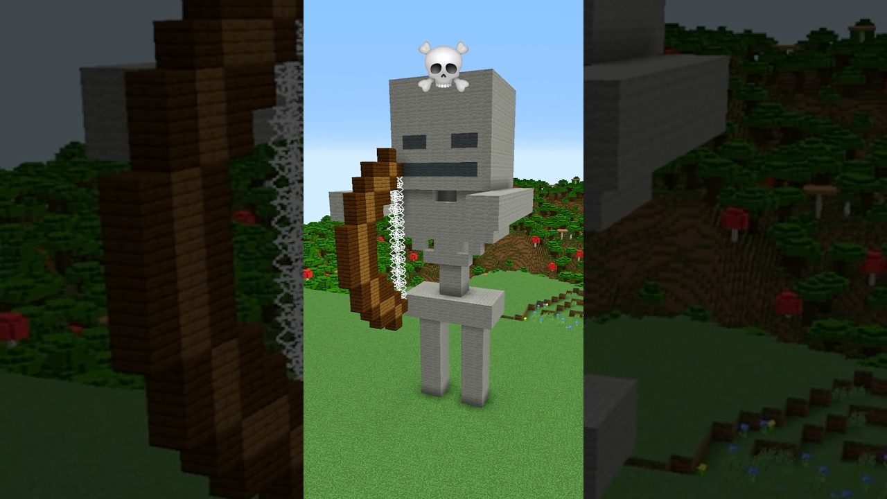 Minecraft Skeleton Build Battle - Noob vs Pro vs Hacker vs God #shorts #minecraft