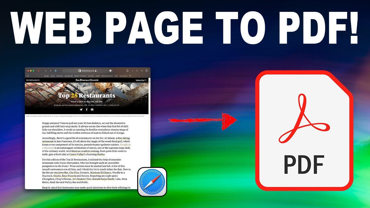 Save Webpages as PDFs in Safari π