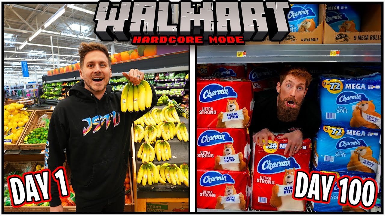 SURVIVING 100 DAYS IN HARDCORE WALMART!