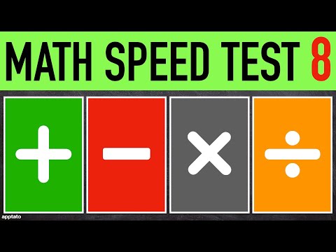 Math Speed Test #8 (25 Problems) - Addition Subtraction Multiplication Division Mental Maths Drill