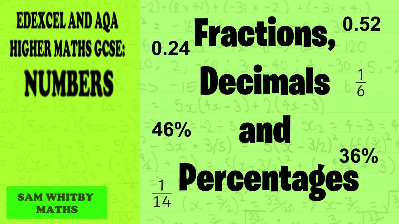 Edexcel & AQA Higher Maths GCSE: Converting Fractions, Decimals, and Percentages