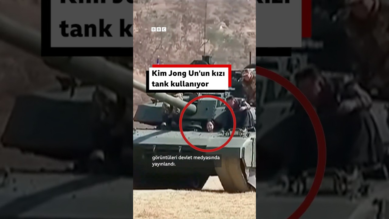 Kuzey Kore lideri Kim Jong Un'un kızı tank kullanırken görüntülendi