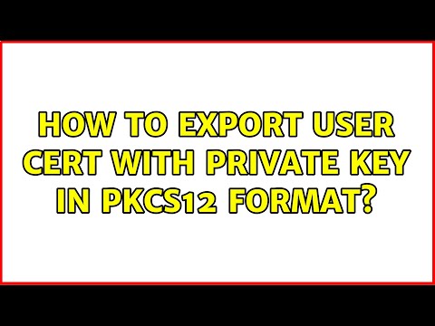 How to export User cert with private key in PKCS12 format? (2 Solutions!!)