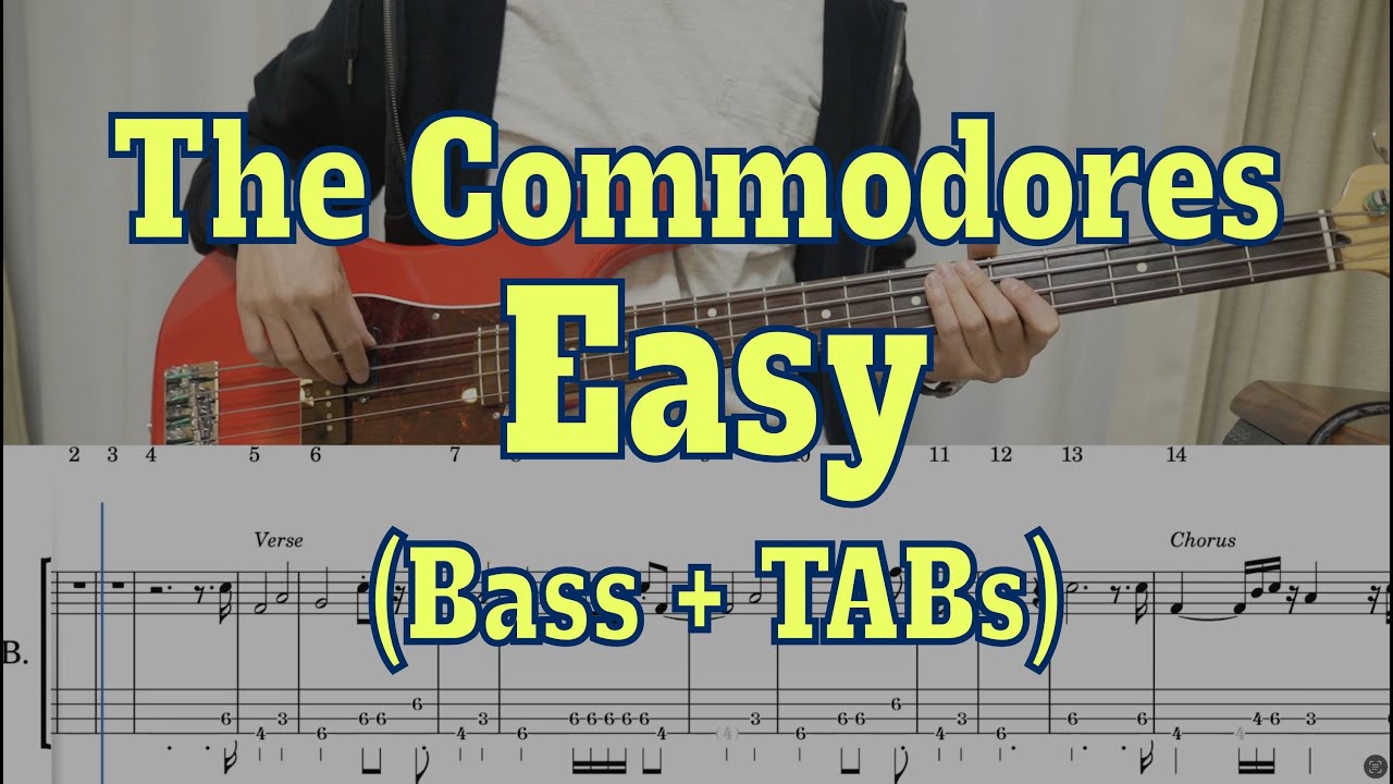 The Commodores - Easy | Bass cover + TAB