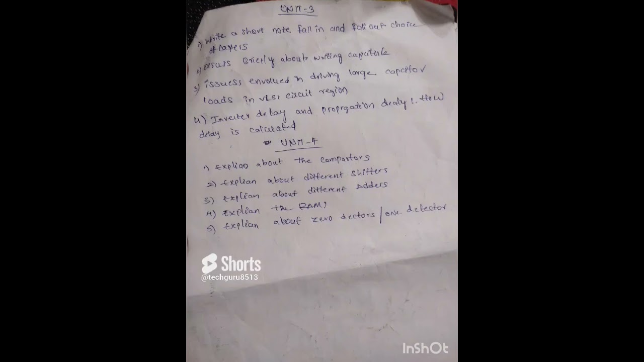 JNTUH 4-1 VLSI Important Questions for R16 & R18 Batches 🔥