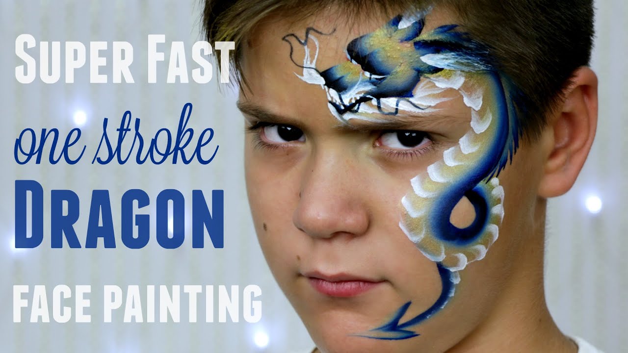 One Stroke Chinese Dragon Face Painting Guide 🐉