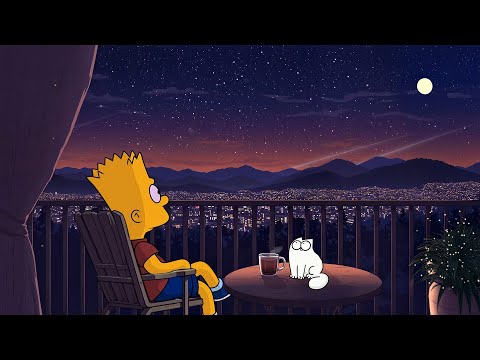 Late Night on Balcony 🌆 Chill Lofi Beats [Focus / Stress-Free / Anxiety Relief]