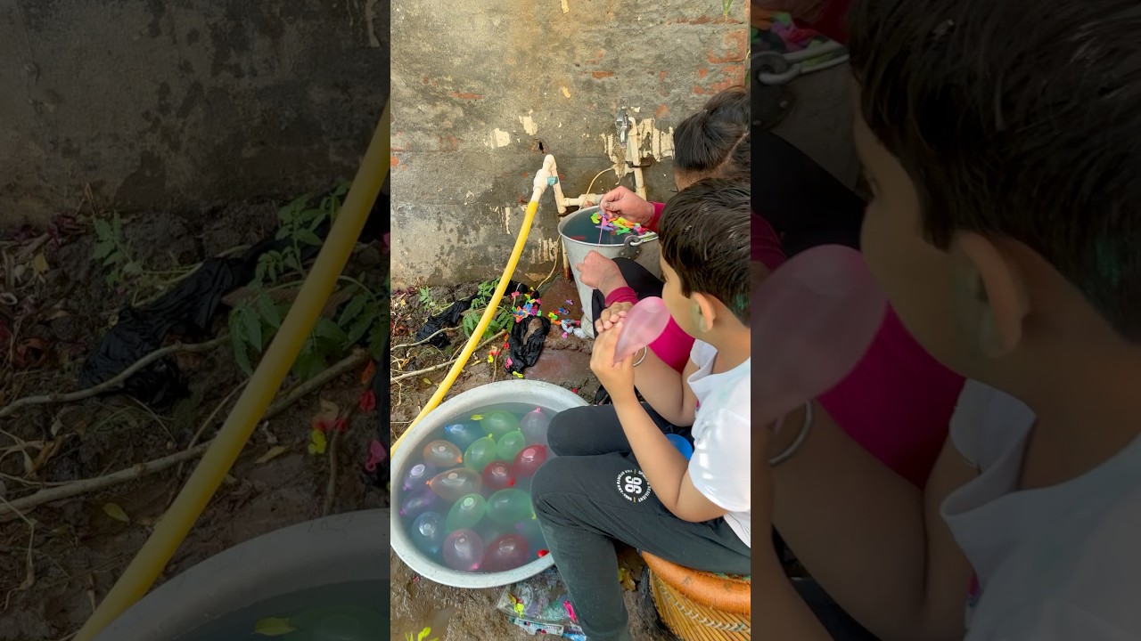 Celebrating Holi with Waterballoons and Fun