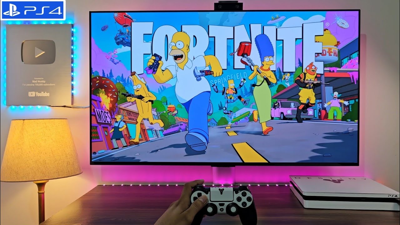 Epic Fortnite x The Simpsons Crossover on PS4 Slim! 🎮