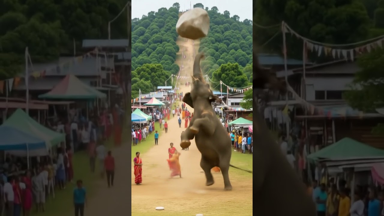 Elephant's Stone Toss Backfires in AI Animation 🐘