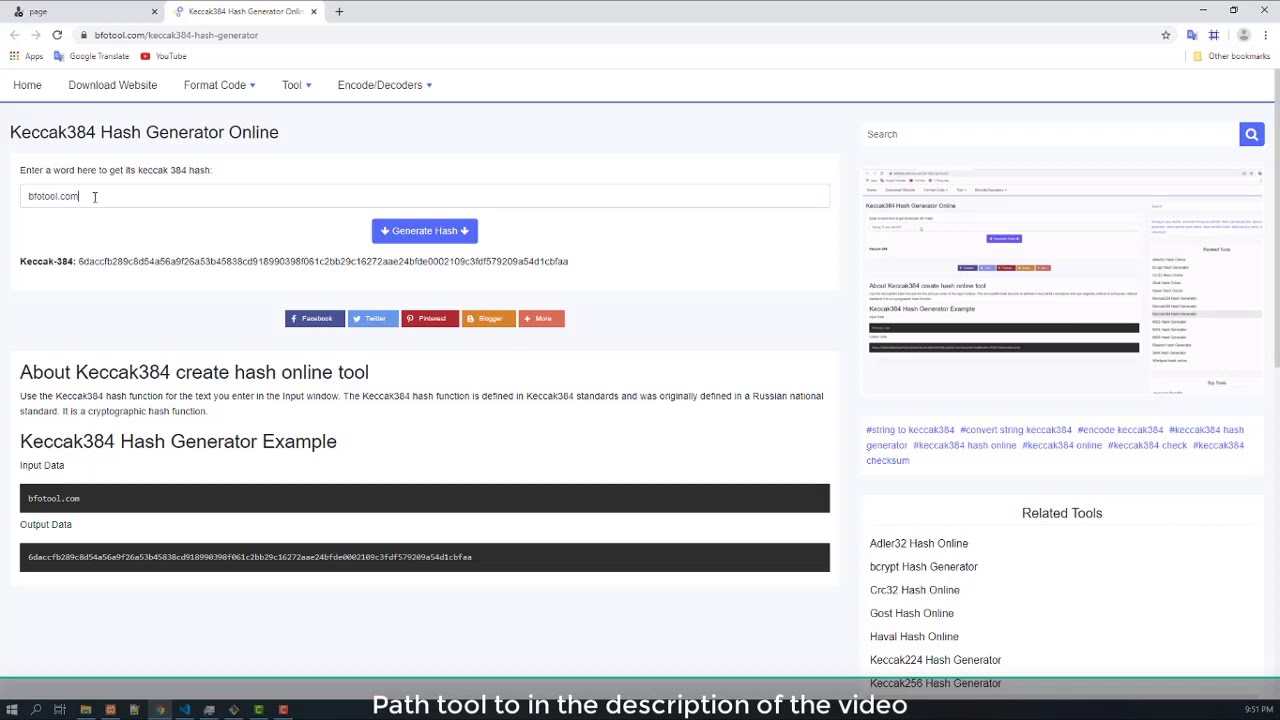Keccak384 Hash Generator Online 🔐