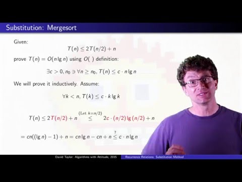 Recurrence Relations: Substitution Method for Asymptotic Analysis