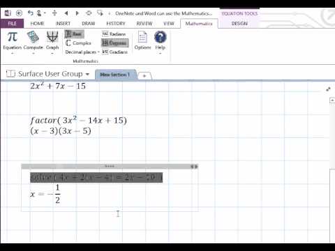 OneNote Mathematics