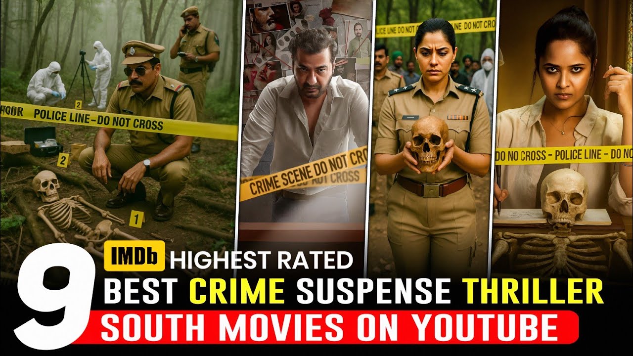 Top 9 South Indian Crime & Thriller Movies in Hindi 🎬 | Must-Watch Murder Mysteries & Investigations