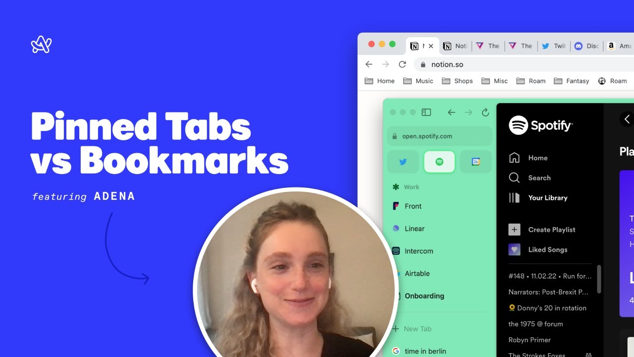Arc Browser | Pinned Tabs vs. Bookmarks