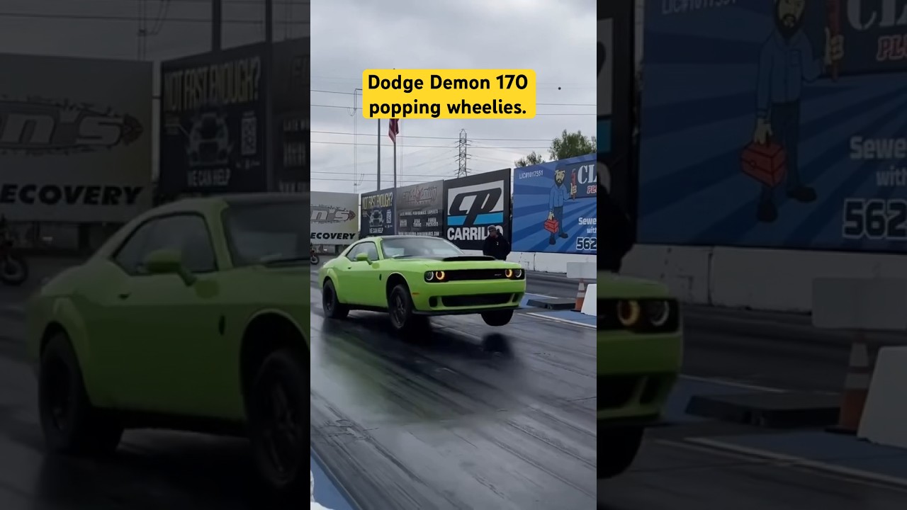 Watch the Dodge Demon 170 Powerfully Pop Wheelies! 🚗🔥