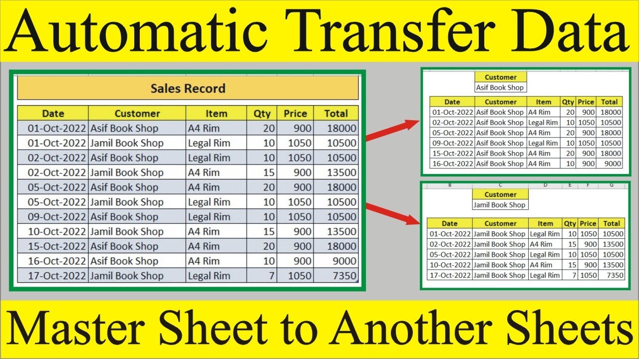 Auto Transfer Data in Excel Sheets ๐