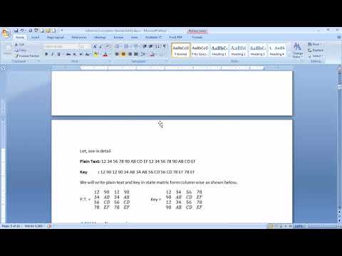 How to do Key Expansion in AES Algorithm Key Part 1