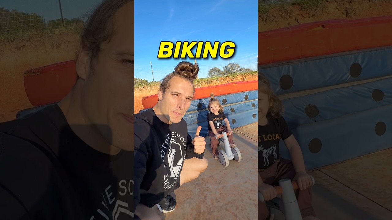 2-Year-Old Takes on Bike Obstacle Course 🚲