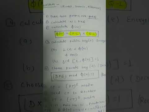 #IA asymmetric key algorithm RSA
