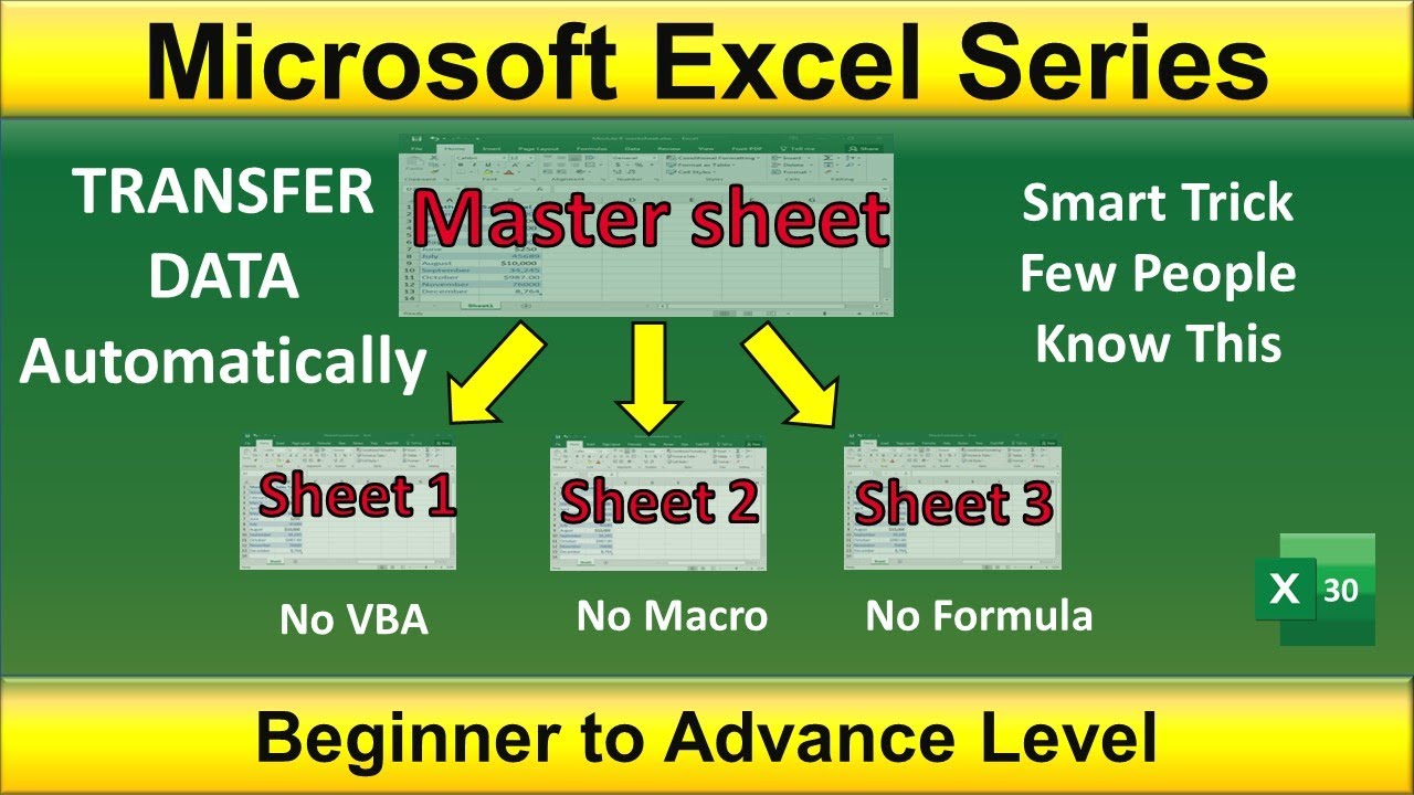 Excel Trick: Transfer Data to Multiple Sheets Without VBA