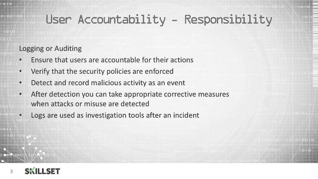 Session Management and Accountability (CISSP Free by Skillset.com)