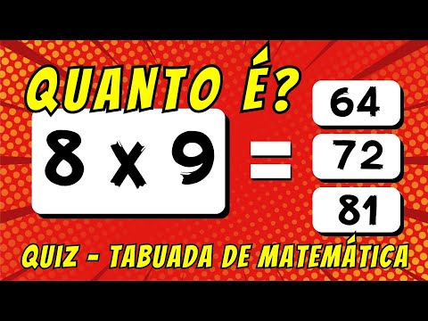QUIZ - TABUADA DE MULTIPLICAÇÃO: 40 QUESTÕES