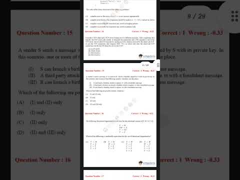 GATE 2017 COMPUTER SCIENCE AND ENGINEERING QUESTION PAPER #gate