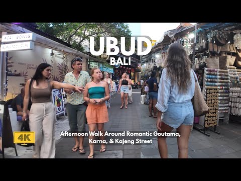 UBUD, Bali | Walk Around Romantic Goutama, Karna, & Kajeng Street | Bali Walking Tour [4K/60fps]