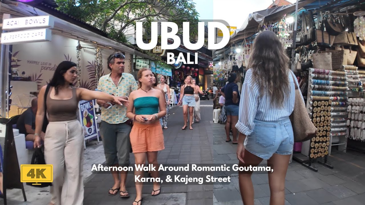 Discover the Charm of Ubud, Bali 🌺 | Walk Through Goutama, Karna & Kajeng Streets in Stunning 4K
