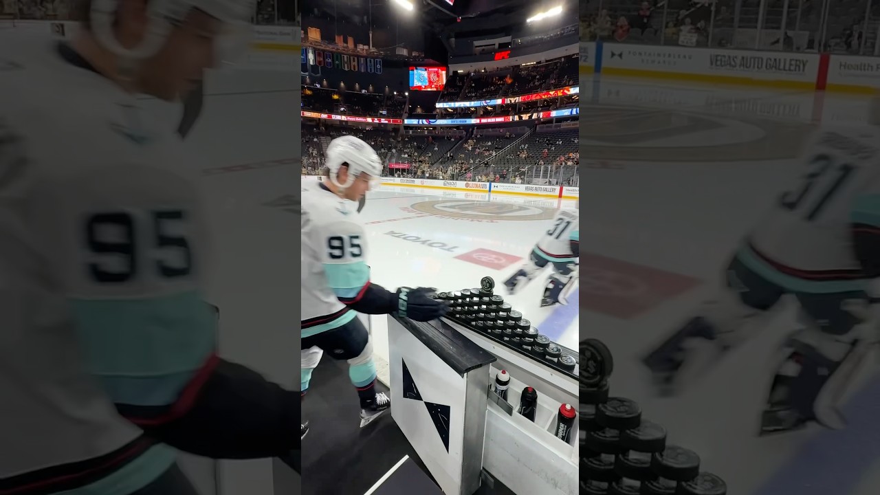 Hockey Players Ready to Knock Down Pucks 🏒