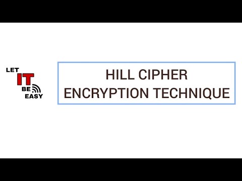 Hill Cipher Technique | Encryption process | Cryptography | @Alfiya12