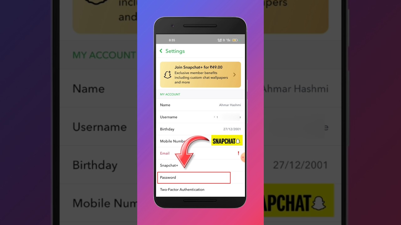 Snapchat Password Kaise Badle π