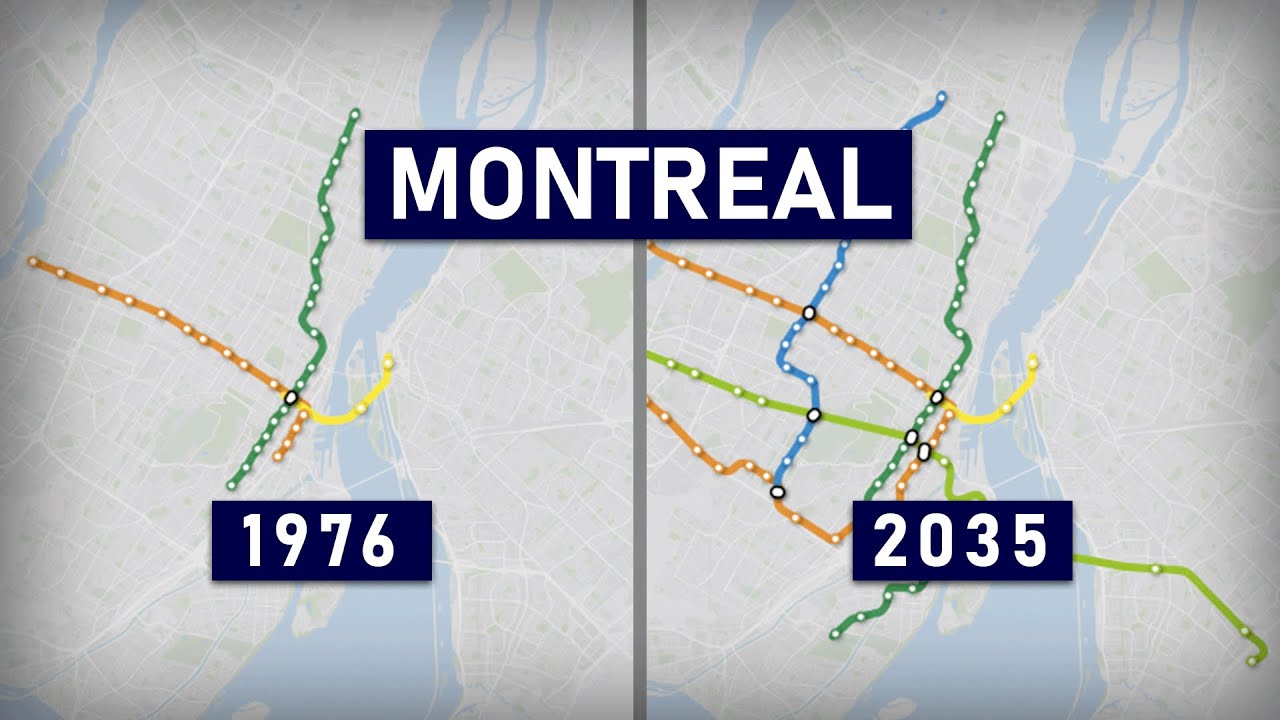 History and Future Expansion of the Montreal Metro & REM (1966-2030)