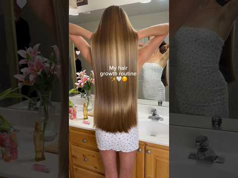 My hair growth routine for long, healthy & shiny hair ✨🎀 #hairgrowth #haircare