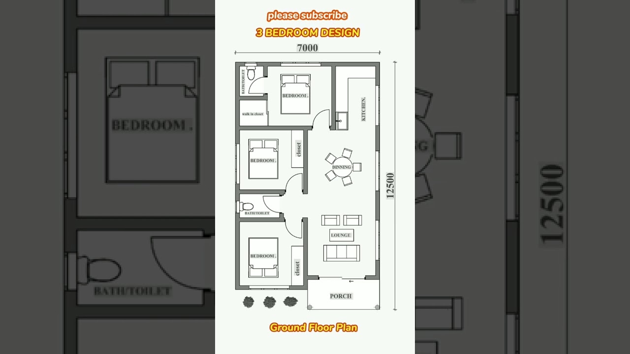 Stunning 7x12.5m 3-Bed House Plan for 2023 🏡