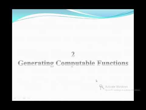 computability theory 2 Generating Computable Functions