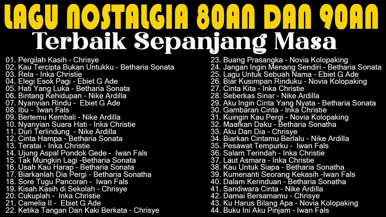 Lagu Nostalgia 80an & 90an Terbaik 🎶