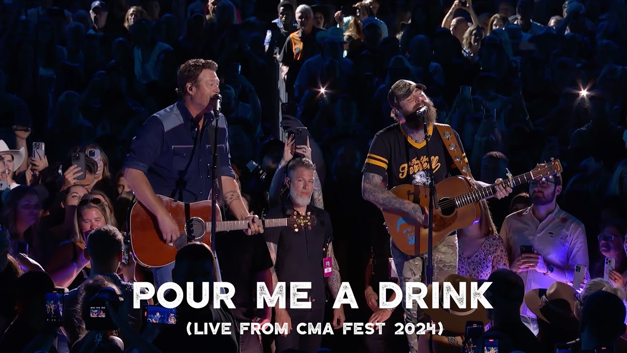 Post Malone & Blake Shelton Perform 'Pour Me A Drink' at CMA Fest 2024
