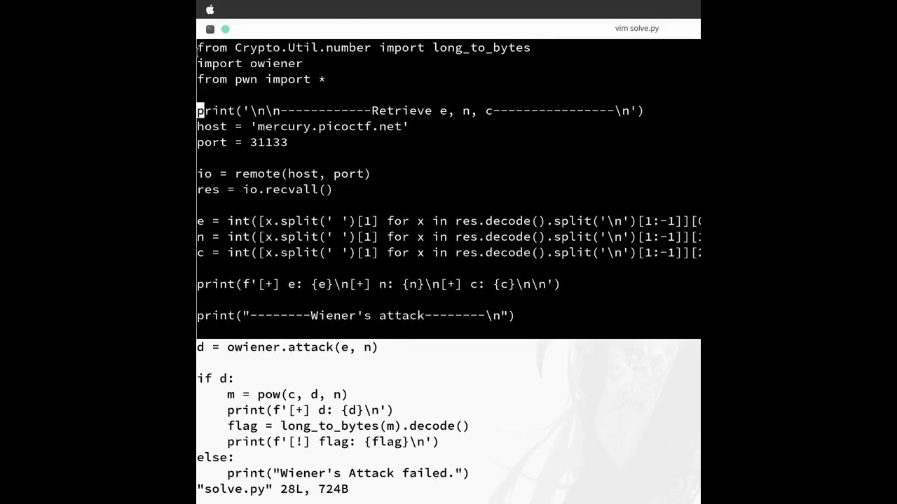 PicoCTF Cryptography Challenge: Master Wiener's Attack on RSA with Small d 🔐