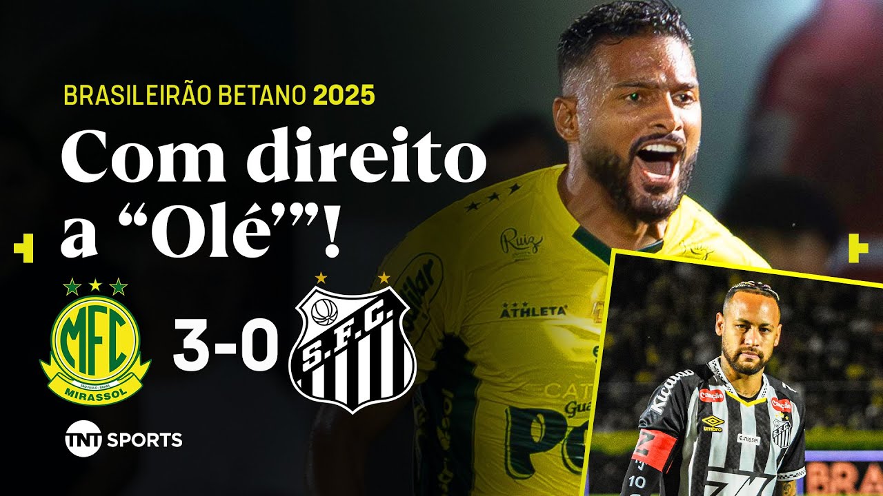 Mirassol derrota Santos 3x0 com gols no 2º tempo ⚽