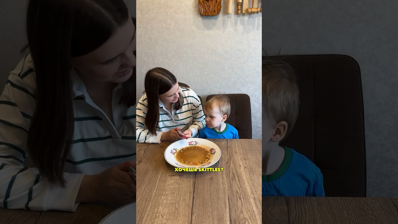 Радуга в тарелке из Skittles и воды #опыт #семейныйканал #эксперимент