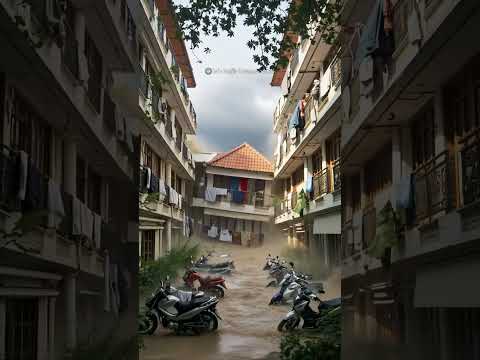 Gempa & Banjir Bandang! Rumah Susun Runtuh Total #viral #shorts