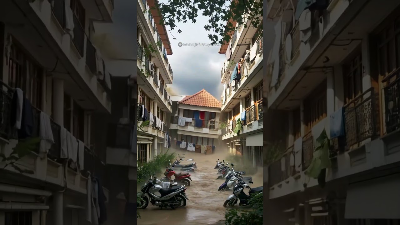 Gempa & Banjir Bandang Hancurkan Rumah Susun! Simulasi AI Mengguncang 💥