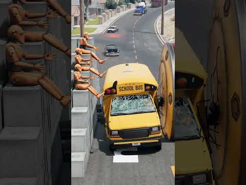 Cars Bollard Wall Crash – BeamNG.drive