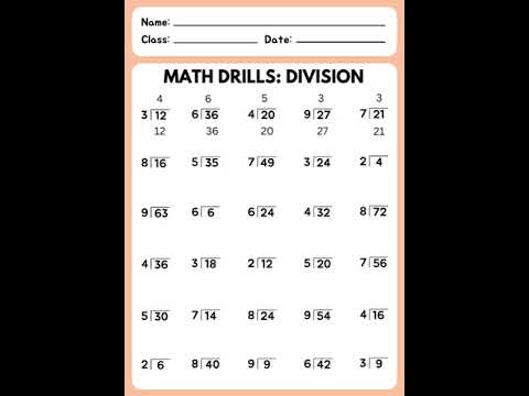 Math Drills Division Worksheet #mathematics #maths #problem_solving #solutions #mathtricks