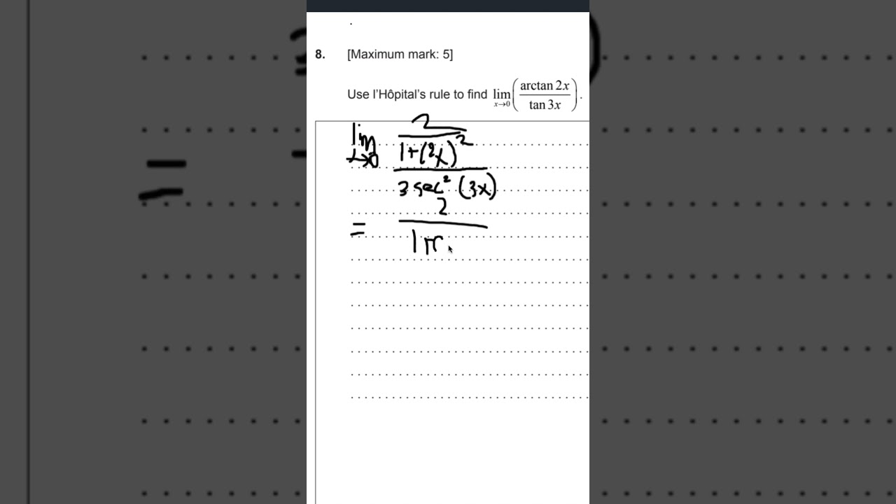 Ace IB Math AA HL: Master L'Hôpital's Rule with This Step-by-Step Solution 📚