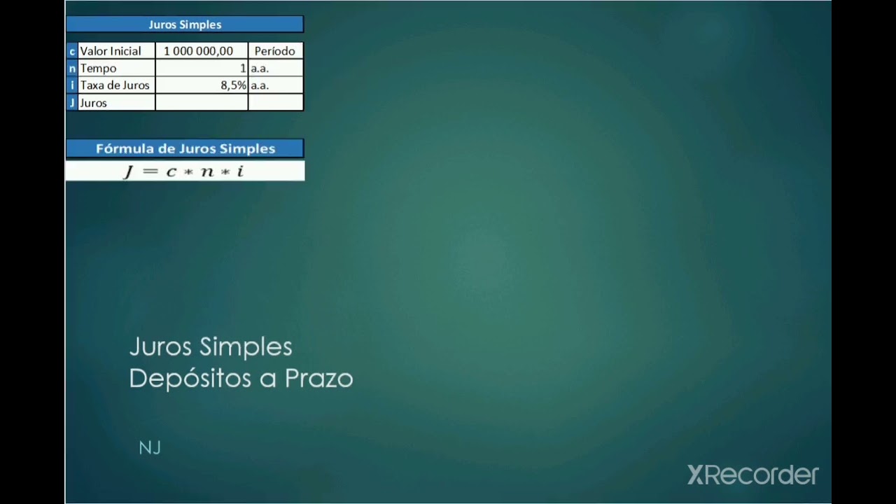 Calcule Juros Simples de Depósito a Prazo facilmente