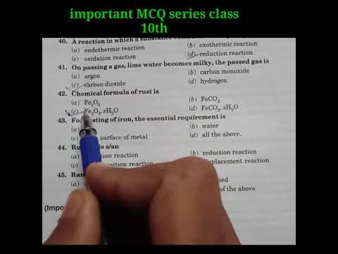 important MCQ class 10 chemistry chapter 1 #anil_kuniyal #short